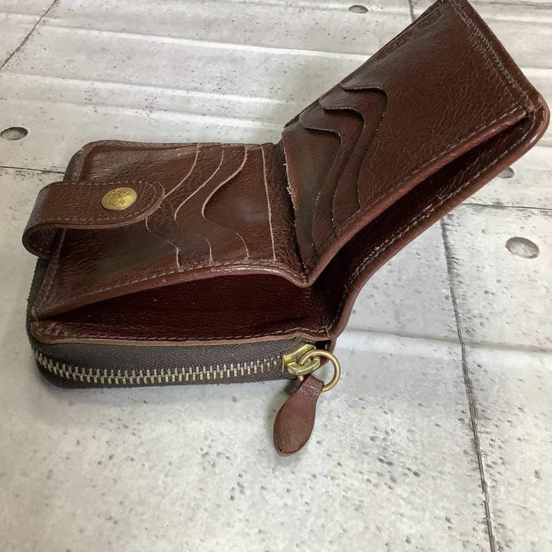 IL BISONTE - イルビゾンテ2つ折り財布 レザー無地 メンズ ブラウンの