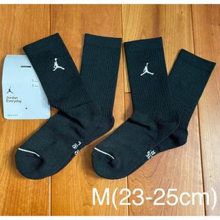 ジョーダン(Jordan Brand（NIKE）)の新品　ジョーダン　M(23-25cm)   エブリデイ　クルーソックス　黒2足(バスケットボール)