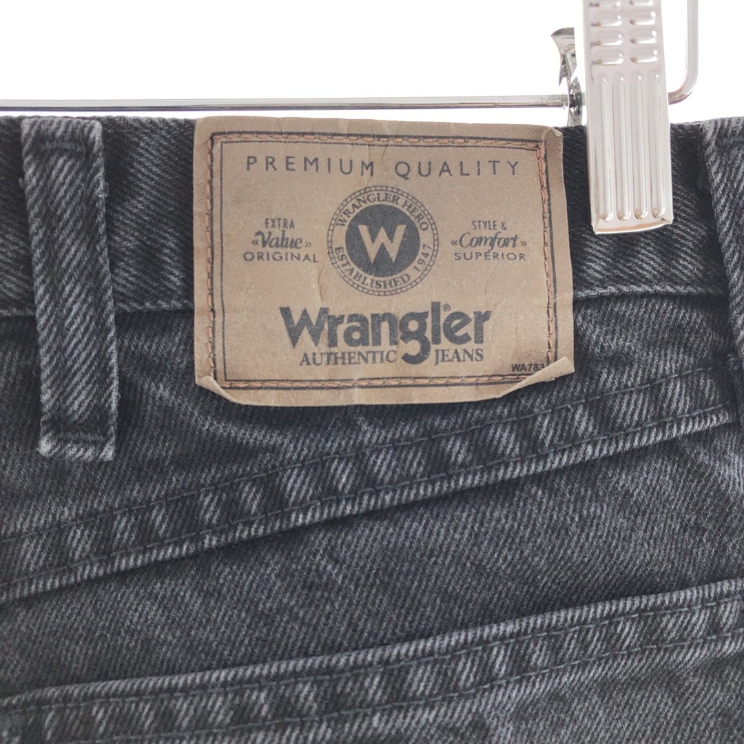Wrangler(ラングラー)の古着 ラングラー Wrangler ブラックデニム テーパードデニムパンツ メンズw36 /taa002448 メンズのパンツ(デニム/ジーンズ)の商品写真