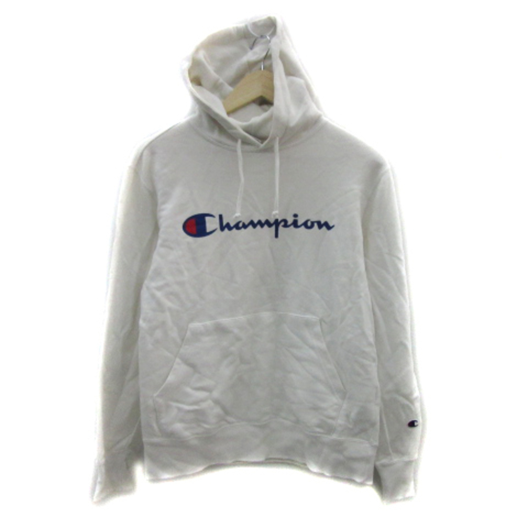 Champion(チャンピオン)のチャンピオン パーカー プルオーバー ロゴプリント M マルチカラー 白 メンズのトップス(パーカー)の商品写真