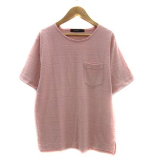 レイジブルー(RAGEBLUE)のレイジブルー Tシャツ カットソー 半袖 ラウンドネック 総柄 S ピンク(Tシャツ/カットソー(半袖/袖なし))