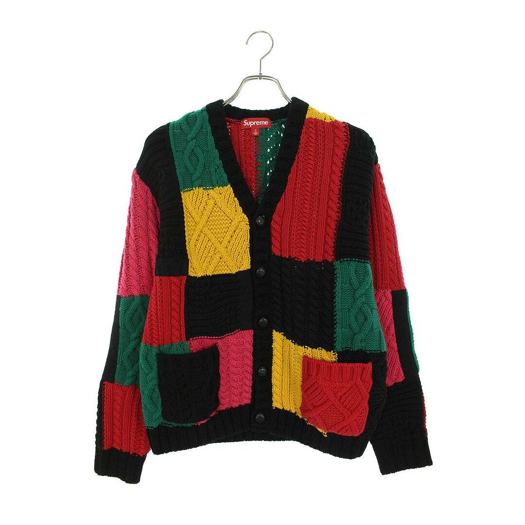 シュプリーム  23AW  Patchwork Cable Knit Cardigan パッチワークケーブルニットカーディガン メンズ Sカーディガン