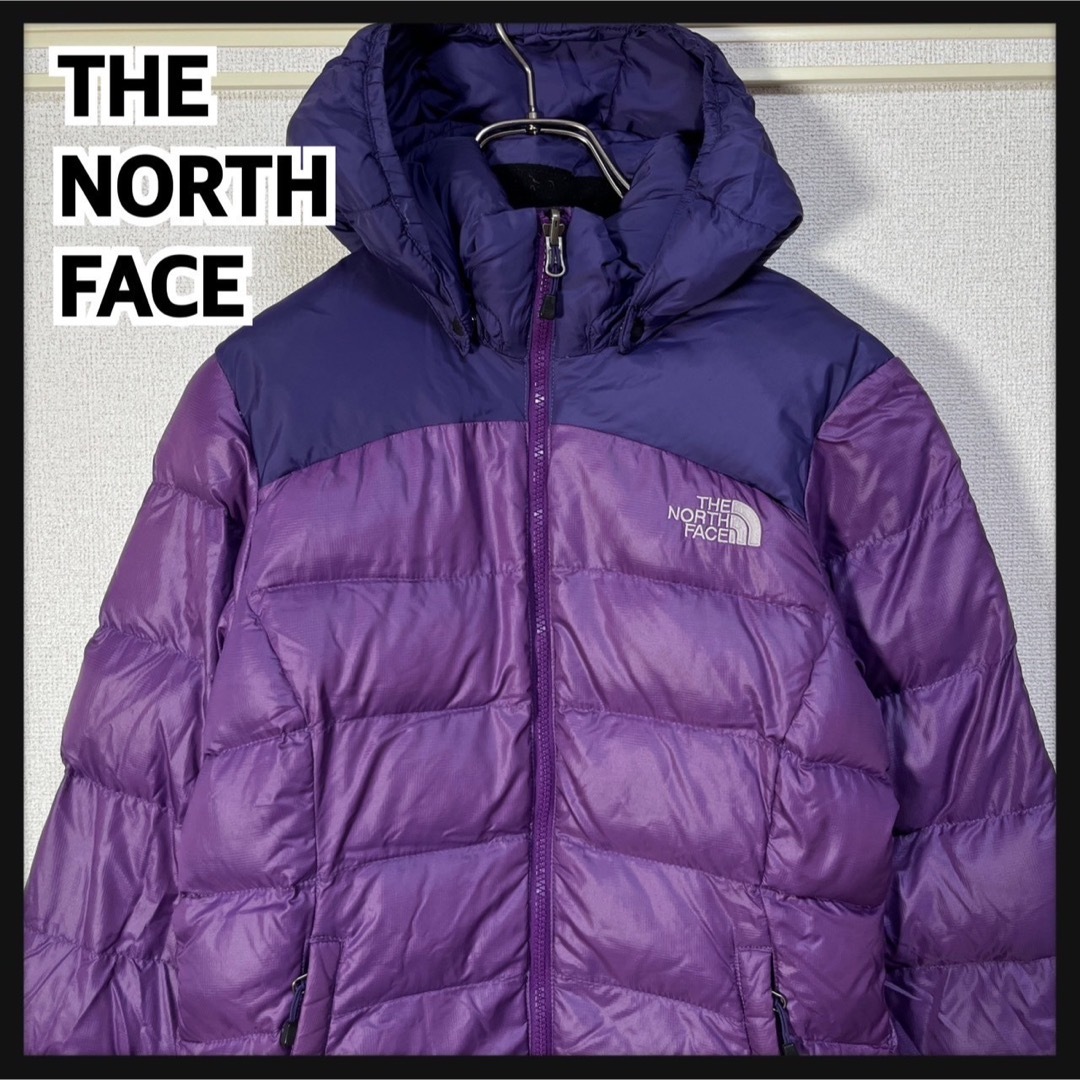 ノースフェイス】ダウンジャケット　紫パープル　700刺繍ワンポイント　グースK3レディース