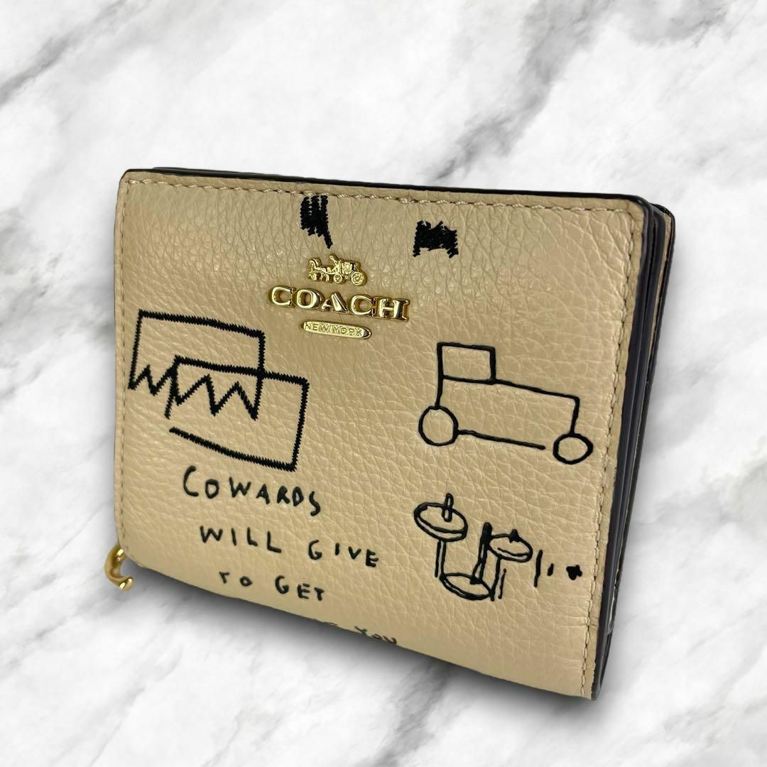 新品未使用】COACH 折り財布 ミシェル・バスキア コラボ ホワイト