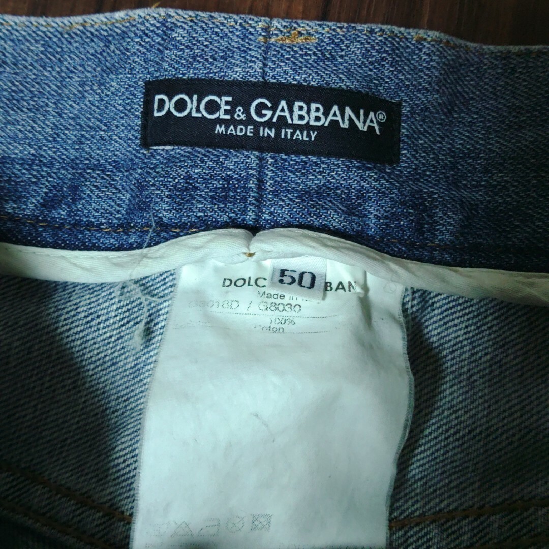 DOLCE&GABBANA(ドルチェアンドガッバーナ)のDOLCE&GABBANA　ペイントヴィンテージデニムダメージジーンズ50サイズ メンズのパンツ(デニム/ジーンズ)の商品写真