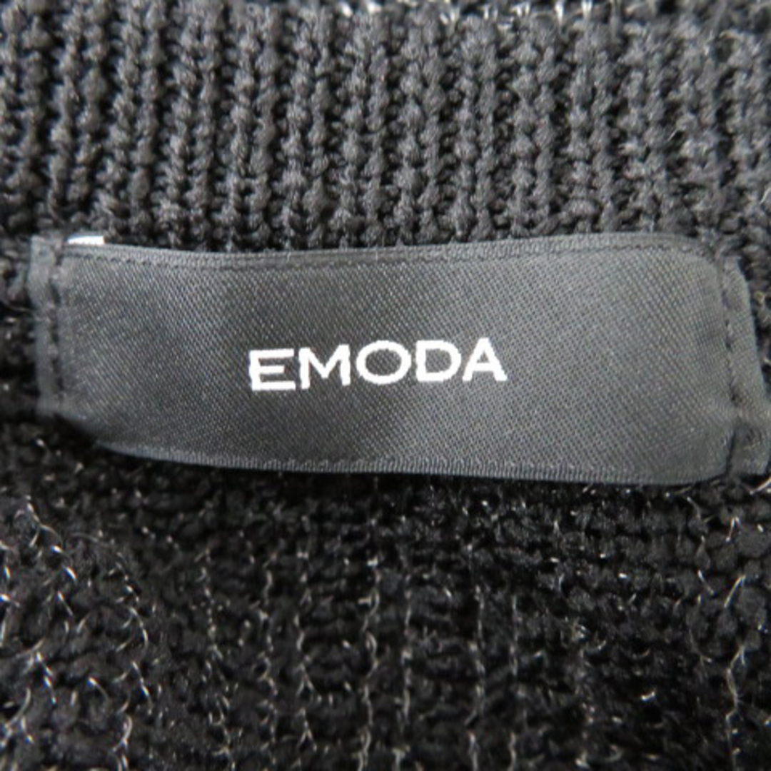 EMODA(エモダ)のエモダ ニット カットソー 長袖 ラウンドネック シースルー チェック柄 F レディースのトップス(ニット/セーター)の商品写真