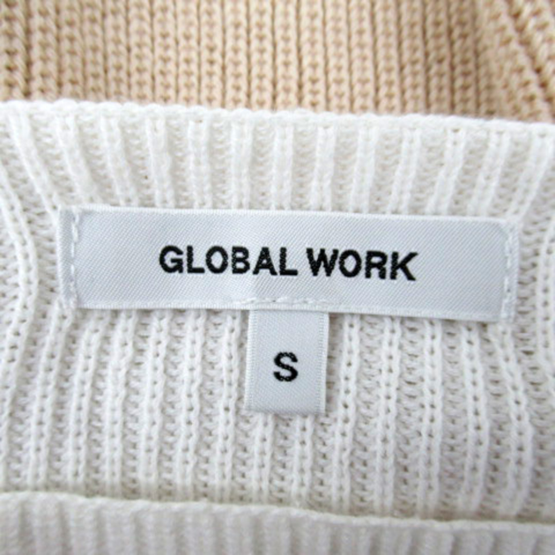 GLOBAL WORK(グローバルワーク)のグローバルワーク ニット カットソー 長袖 ボートネック ボーダー柄 S レディースのトップス(ニット/セーター)の商品写真
