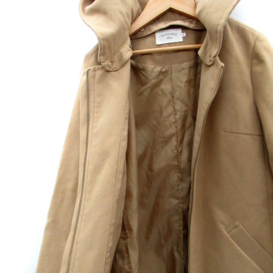 SM2(サマンサモスモス)のサマンサモスモス ノーカラーコート ロング丈 フード付き 2way L ブラウン レディースのジャケット/アウター(その他)の商品写真