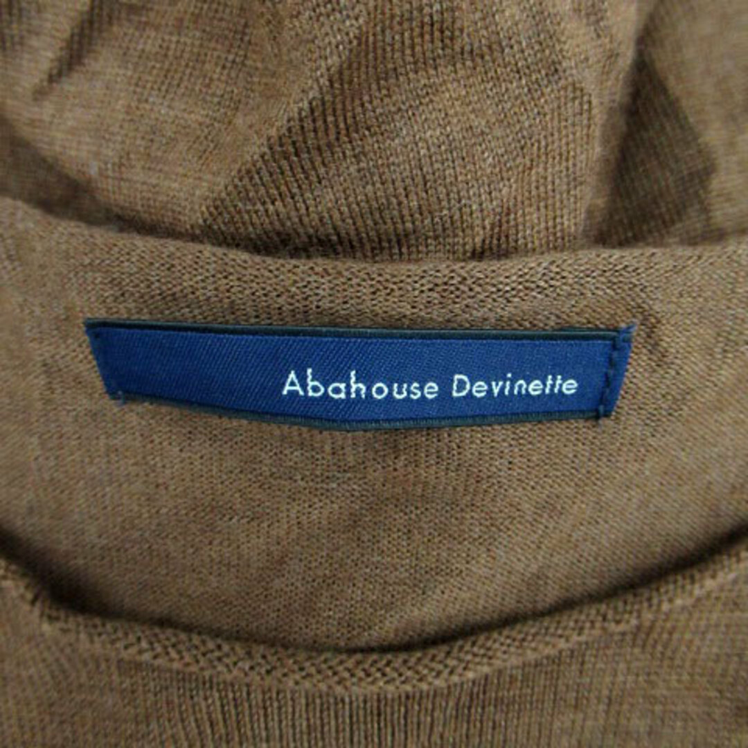 Abahouse Devinette(アバハウスドゥヴィネット)のアバハウス ドゥヴィネット ニット カットソー 長袖 無地 ウール 茶色 レディースのトップス(ニット/セーター)の商品写真