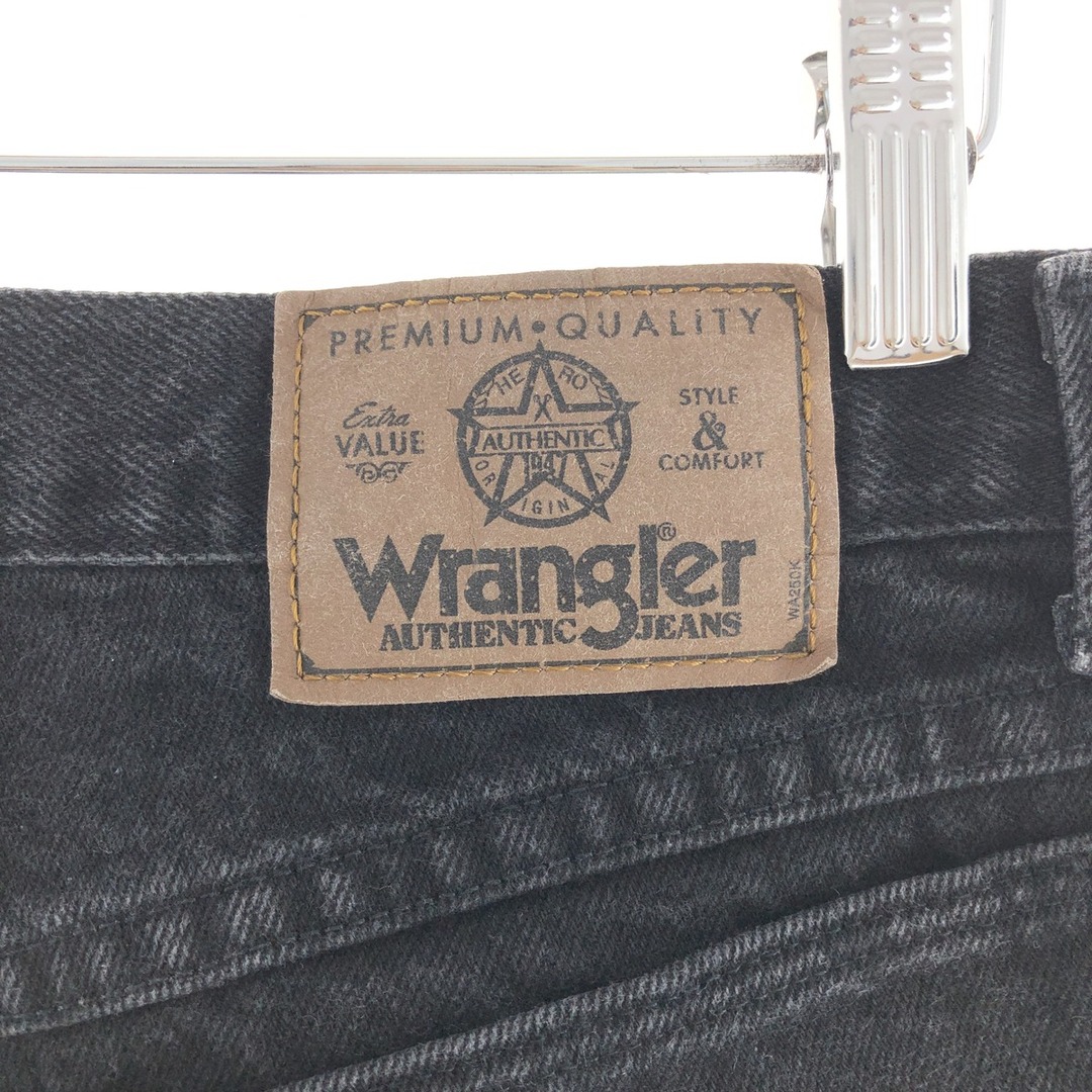 32cm股下ラングラー Wrangler ブラックデニム テーパードデニムパンツ メンズw32 /taa002401