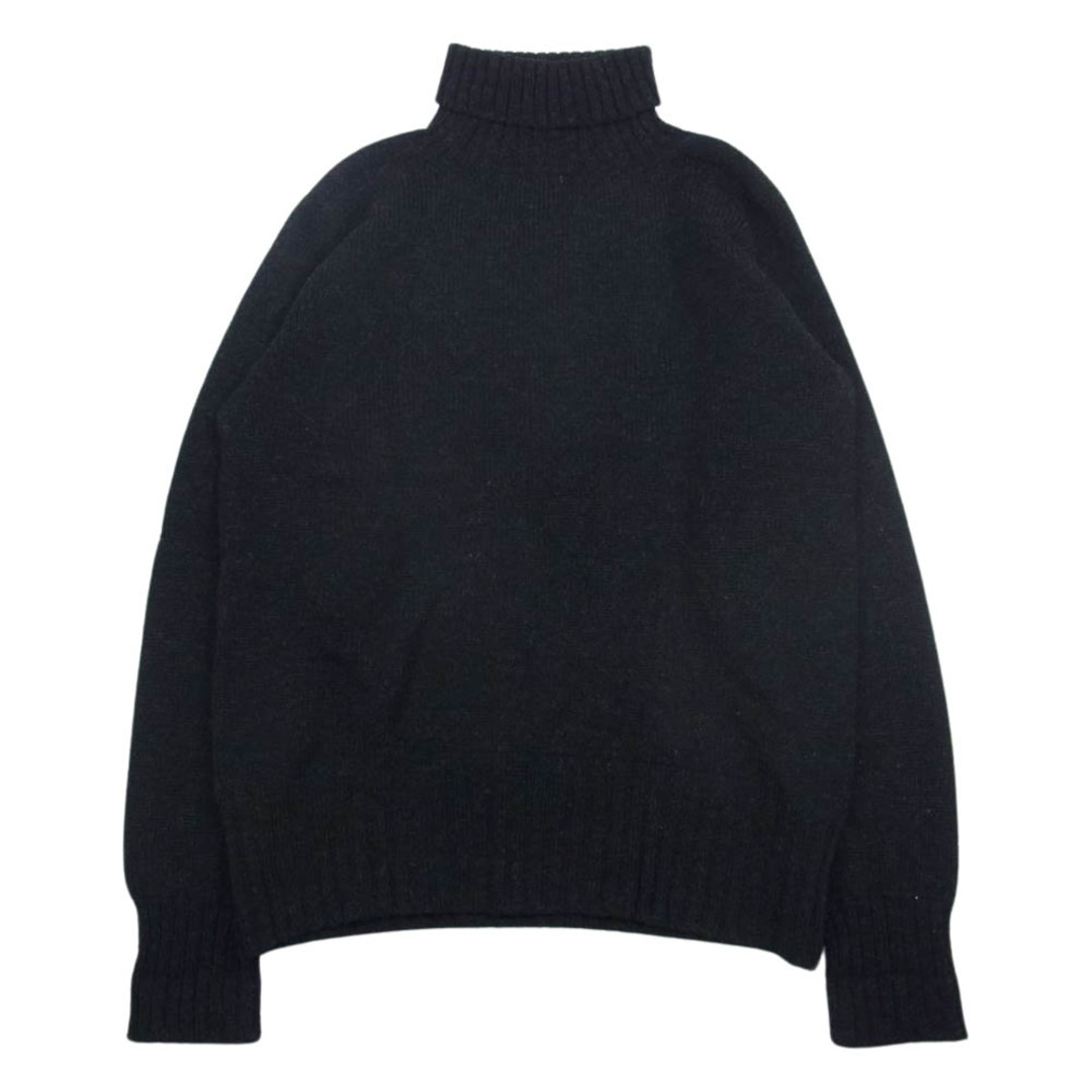 ANATOMICA アナトミカ スコットランド製 2PLY SHETLAND SWEATER TURTLE ネップ タートルネック ブラック系 38【極上美品】約48cm袖丈