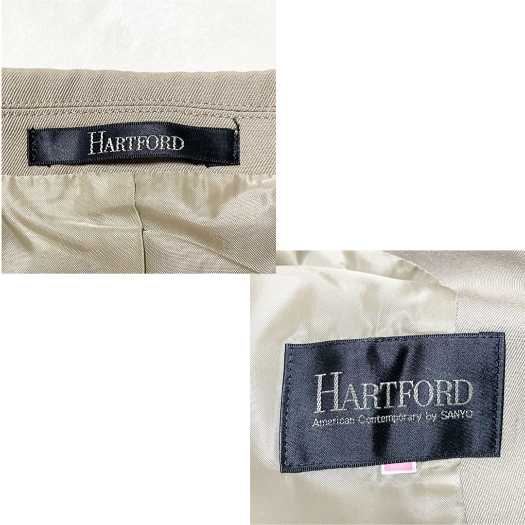 HARTFORD(ハートフォード)のHARTFORD ブレザー ベージュ 金ボタン ダブル 11AR L相当 総裏 レディースのジャケット/アウター(テーラードジャケット)の商品写真