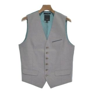 テッドベイカー(TED BAKER)のTED BAKER カジュアルシャツ 3(L位) グレー系x緑系(ドット) 【古着】【中古】(シャツ)