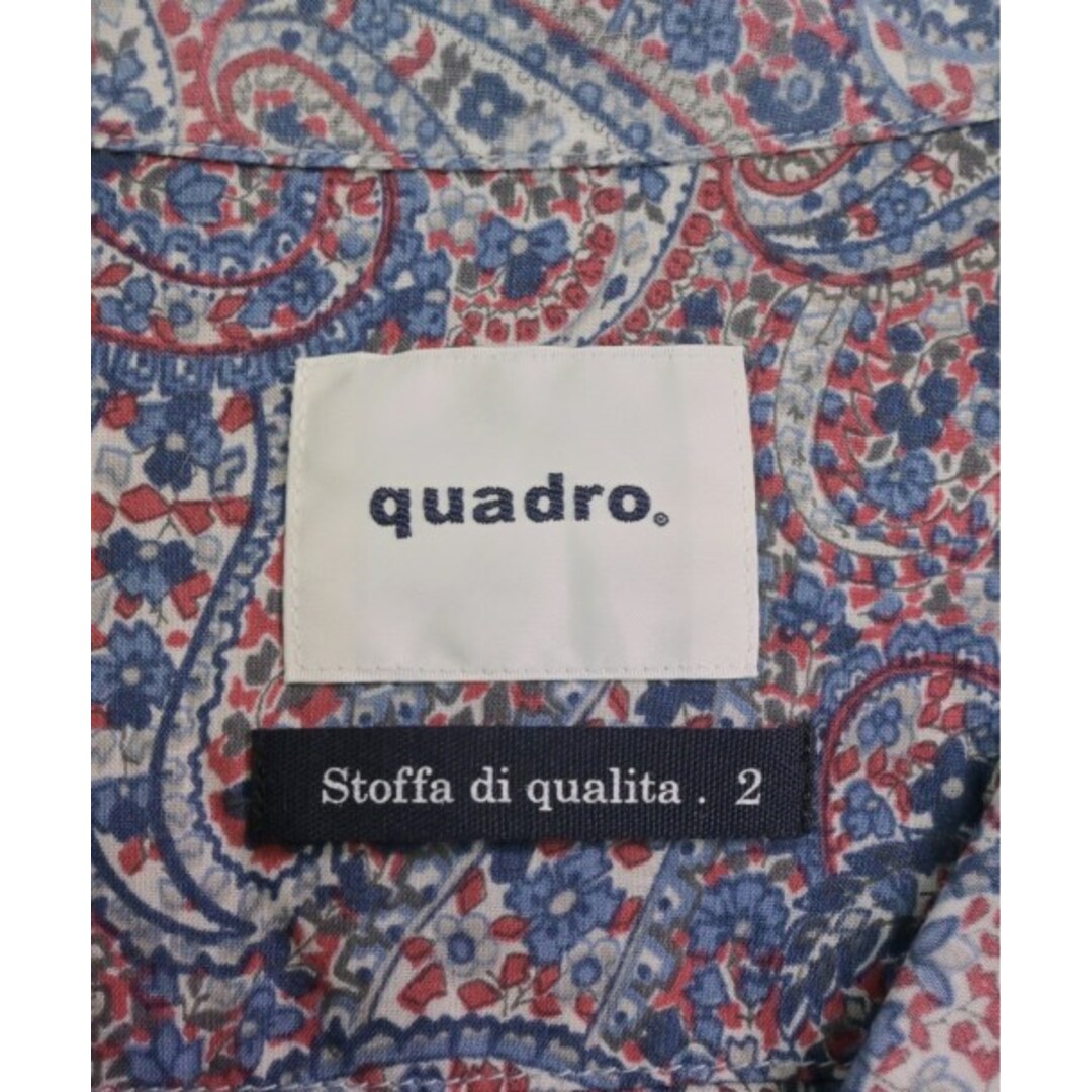 QUADRO(クアドロ)のquadro カジュアルシャツ 2(M位) 青x赤xライトグレー(総柄) 【古着】【中古】 メンズのトップス(シャツ)の商品写真