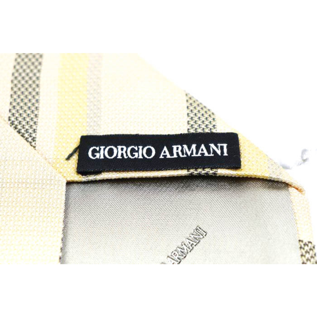 Giorgio Armani(ジョルジオアルマーニ)のジョルジオアルマーニ ブランド ネクタイ シルク ストライプ柄 メンズ イエロー GIORGIO ARMANI メンズのファッション小物(ネクタイ)の商品写真