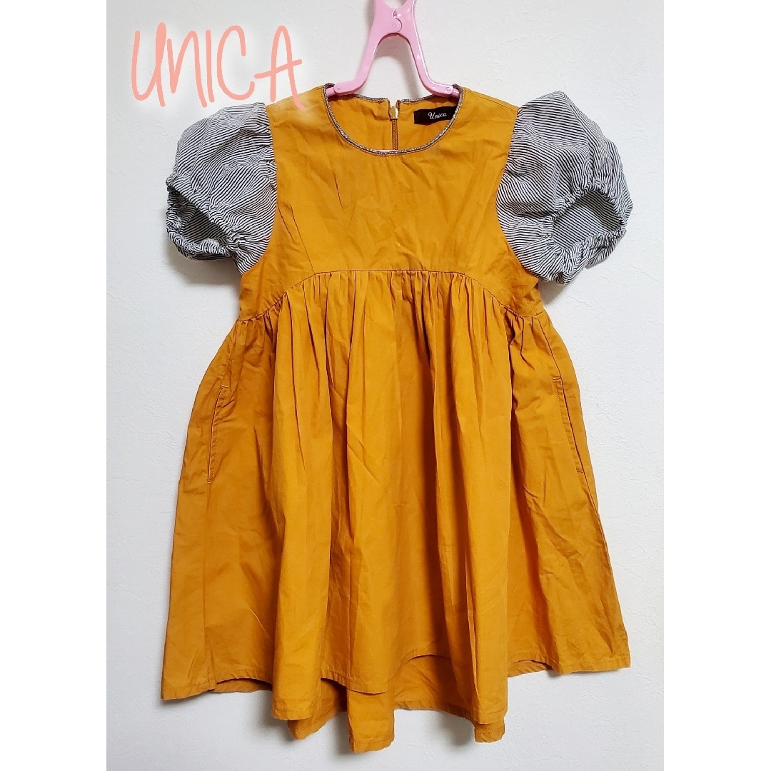 UNICA(ユニカ)の【100】ユニカ　半袖　ワンピース　バルーン袖 キッズ/ベビー/マタニティのキッズ服女の子用(90cm~)(ワンピース)の商品写真