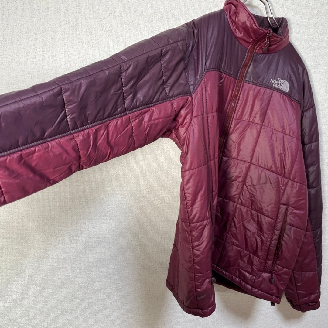 ノースフェイス】中綿ダウンジャケット　濃い紫パープル　XXL刺繍ワンポイントK3