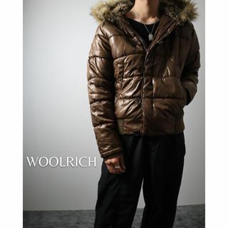 ウールリッチ(WOOLRICH)の【Woolrich】ウールリッチ ファー付 フーデッド 中綿 ブルゾン 茶 M(ブルゾン)