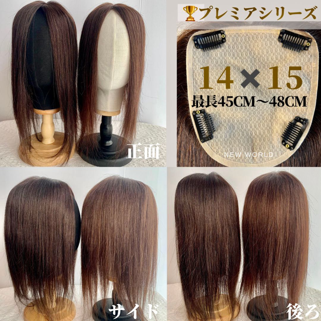 新世界ヘアピース2023年下半期生産☆全高級人工頭皮14*15総手植46 ...