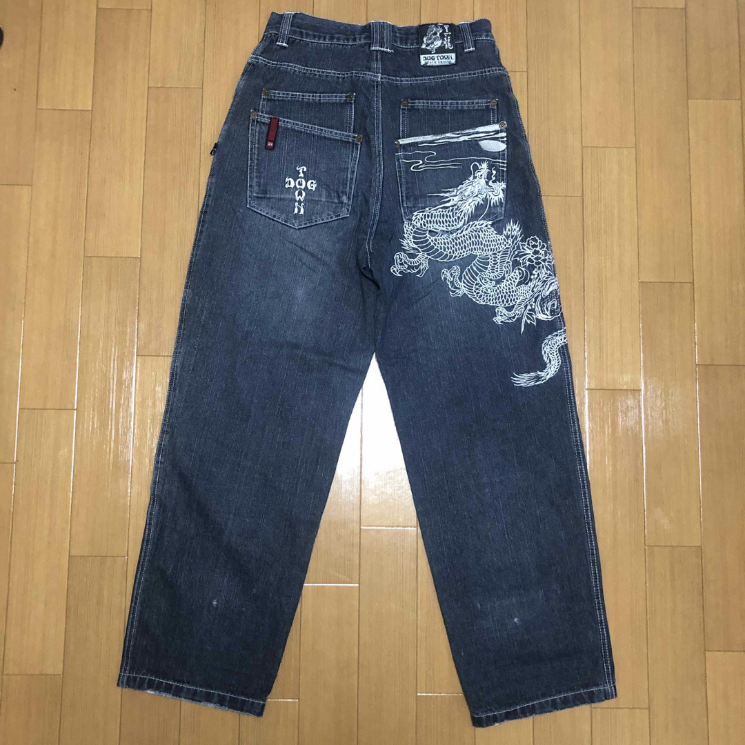 DOGDOWN ドッグダウン 黒龍 極太 ワイド デニム 龍刺繍 DOGDOWN ドッグダウン 黒龍 極太 ワイド デニム 龍刺繍