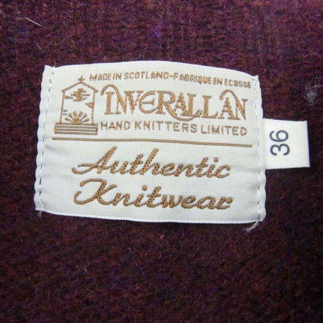 INVERALLAN(インバーアラン)のINVERALLAN インバーアラン スコットランド製 ウール クルーネック ニット セーター ワインレッド系 36【中古】 メンズのトップス(ニット/セーター)の商品写真