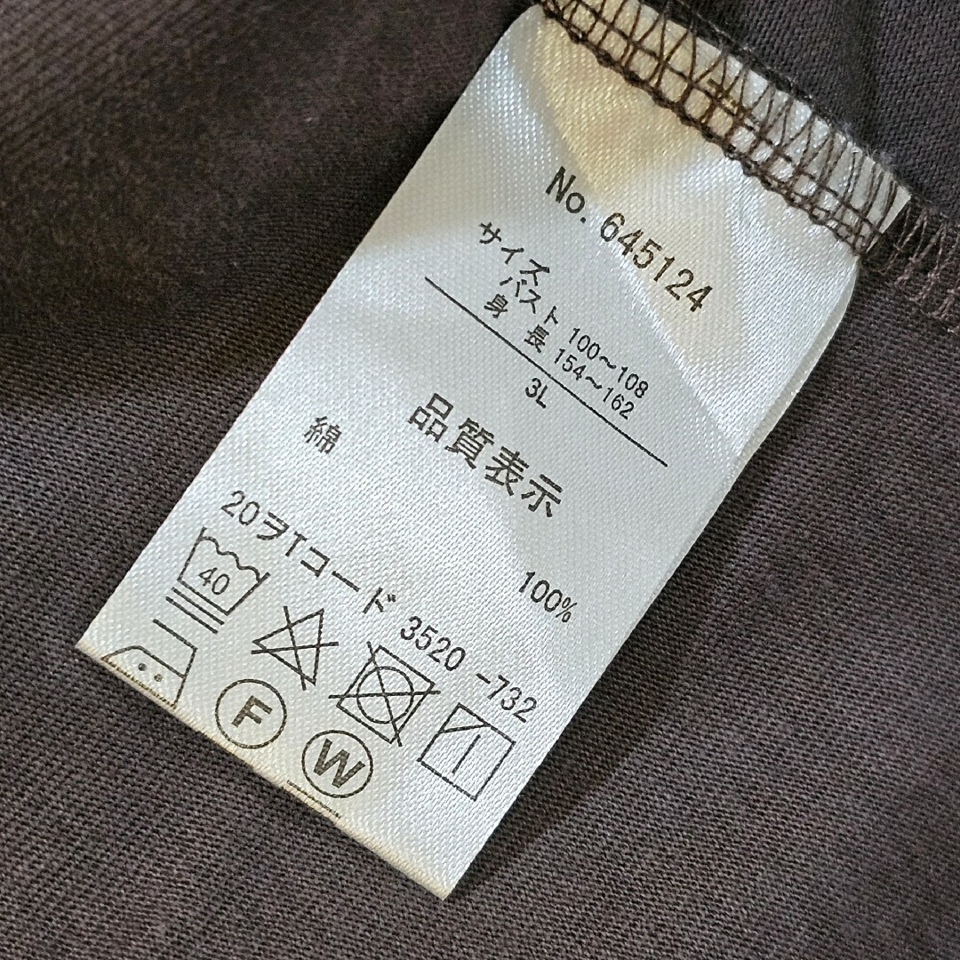 しまむら(シマムラ)の【しまむら】USAコットン Aライン カットソー 3L 大きいサイズ レディースのトップス(カットソー(半袖/袖なし))の商品写真