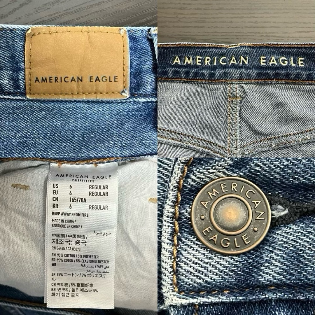 American Eagle(アメリカンイーグル)のAMERICAN EAGLE OUTFITTERS ダメージデニムジーンズ 6 レディースのパンツ(デニム/ジーンズ)の商品写真