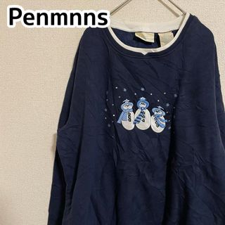 ●700【美品】US 古着  Penmnns 雪だるま　ニット トレーナー (スウェット)