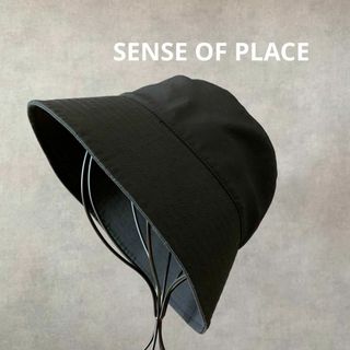 センスオブプレイスバイアーバンリサーチ(SENSE OF PLACE by URBAN RESEARCH)のSENSE OF PLACE × Carreman 黒ハット 帽子 黒(ハット)