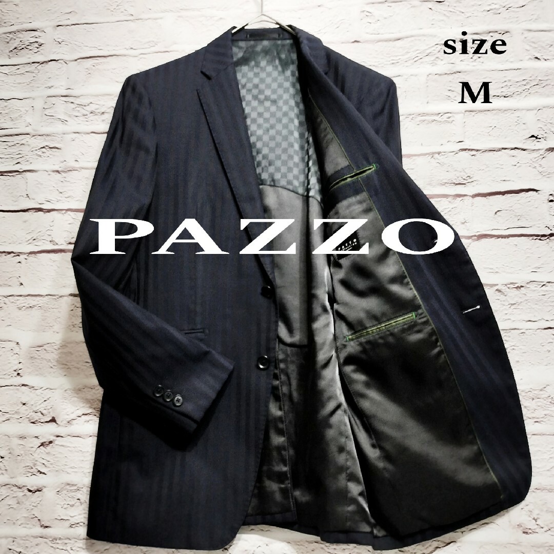 PAZZO(パッゾ)の【シルク混】パッゾ PAZZO テーラードジャケット ストライプ メンズのジャケット/アウター(テーラードジャケット)の商品写真