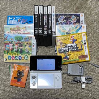 ニンテンドー3DS(ニンテンドー3DS)のNINTEND ３ＤＳ　本体（白）、ソフト11本セット(携帯用ゲーム機本体)