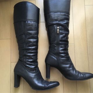 ソニアリキエル(SONIA RYKIEL)のロングブーツ　黒　36 1/2サイズ(ブーツ)