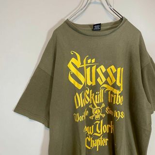 【メキシコ製】ステューシー　カーキグリーン　フォトロゴ　ビックサイズ　Tシャツ