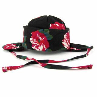 ケンゾー(KENZO)のケンゾー ハット 耳当て付き 花柄 綿100％ キャップ 帽子 ブランド ベビー キッズ 女の子用 ブラック KENZO(帽子)
