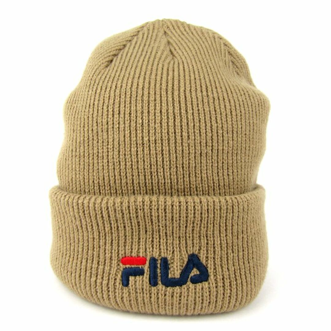 FILA(フィラ)のフィラ ニットキャップ ニット帽 ロゴ ブランド 帽子 メンズ 57cm~59cmサイズ ブラウン FILA メンズの帽子(ニット帽/ビーニー)の商品写真