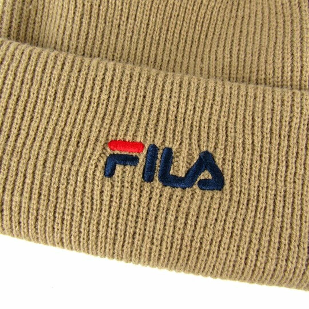 FILA(フィラ)のフィラ ニットキャップ ニット帽 ロゴ ブランド 帽子 メンズ 57cm~59cmサイズ ブラウン FILA メンズの帽子(ニット帽/ビーニー)の商品写真