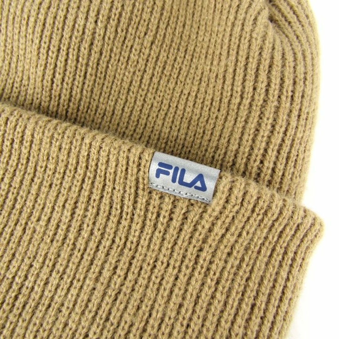 FILA(フィラ)のフィラ ニットキャップ ニット帽 ロゴ ブランド 帽子 メンズ 57cm~59cmサイズ ブラウン FILA メンズの帽子(ニット帽/ビーニー)の商品写真