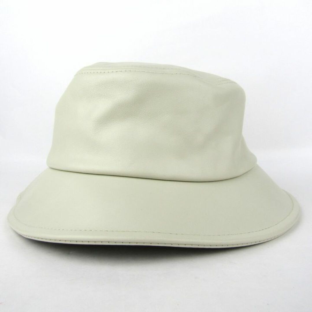override(オーバーライド)のオーバーライド バケットハット ラムレザー 日本製 LAMB LEATHER BUCKET 帽子 メンズ 58cmサイズ ホワイト override メンズの帽子(ハット)の商品写真