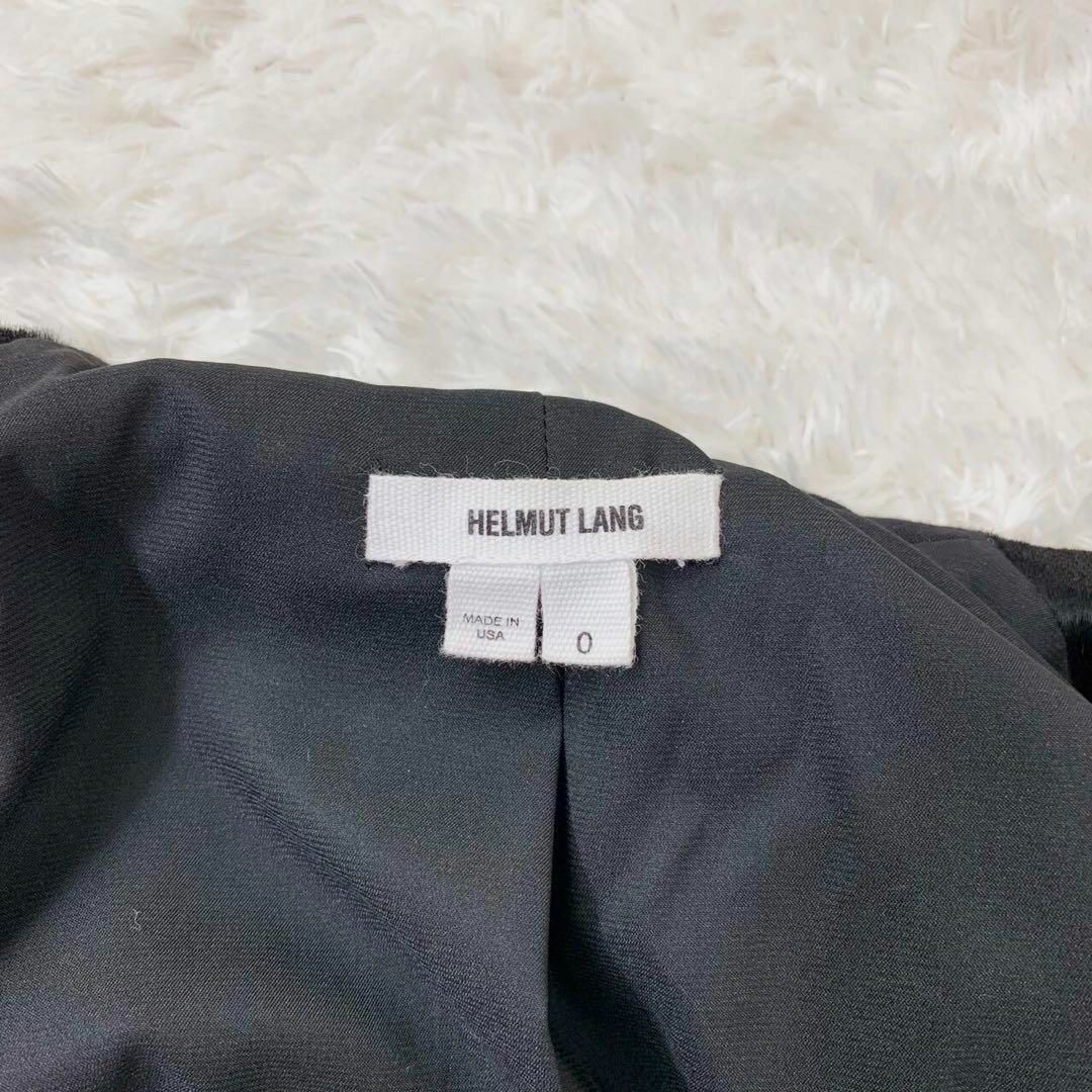 HELMUT LANG(ヘルムートラング)のHELMUT LANG ハラコ切替　タキシード　ジャケット　ブラック　0 レディースのジャケット/アウター(テーラードジャケット)の商品写真