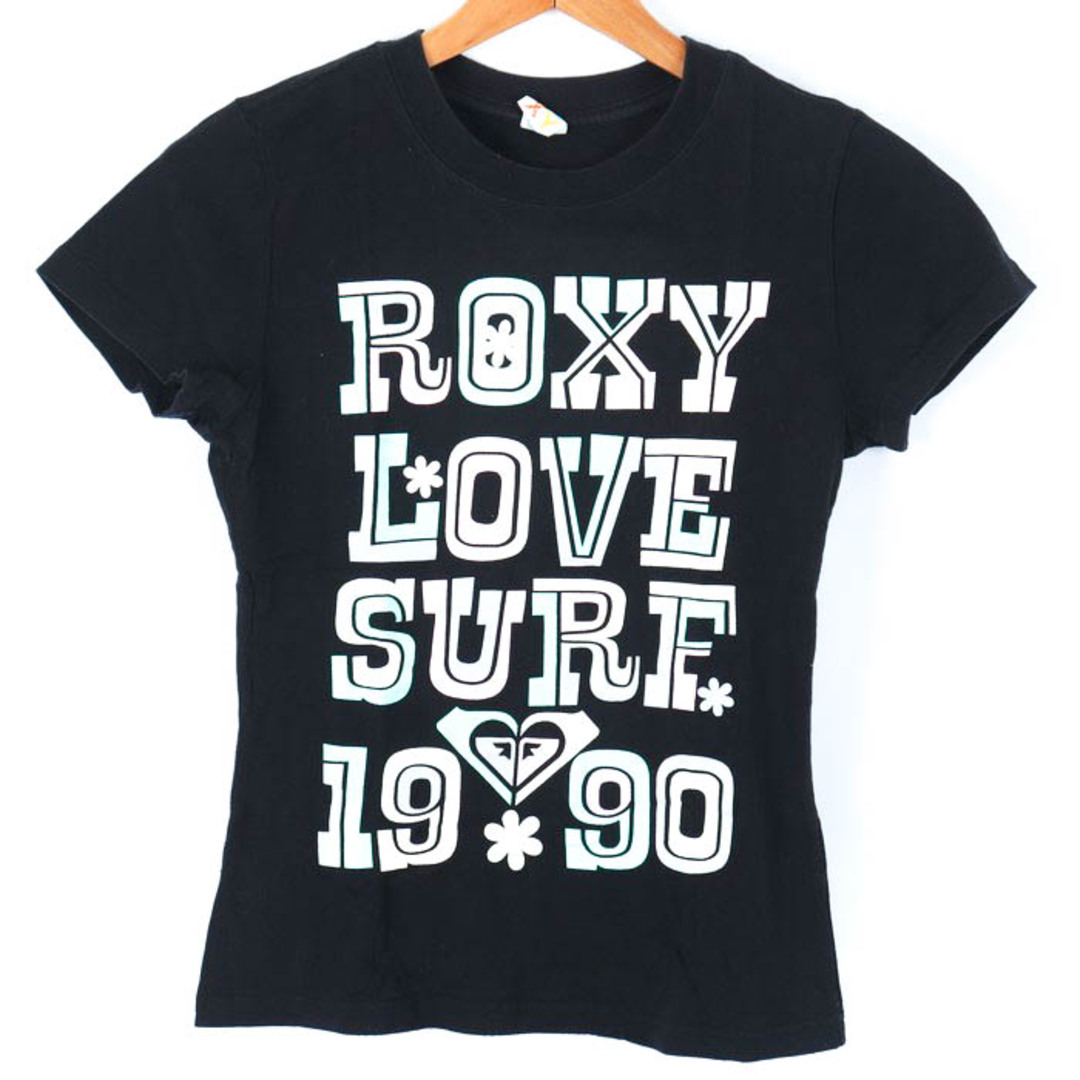 Roxy(ロキシー)のロキシー 半袖Tシャツ グラフィックT バックロゴ スポーツウエア レディース Sサイズ ブラック ROXY レディースのトップス(Tシャツ(半袖/袖なし))の商品写真