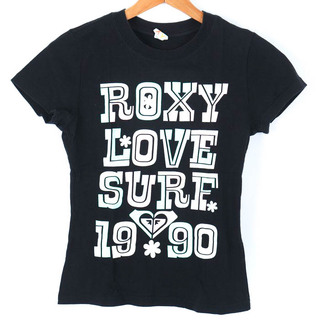 ロキシー(Roxy)のロキシー 半袖Tシャツ グラフィックT バックロゴ スポーツウエア レディース Sサイズ ブラック ROXY(Tシャツ(半袖/袖なし))