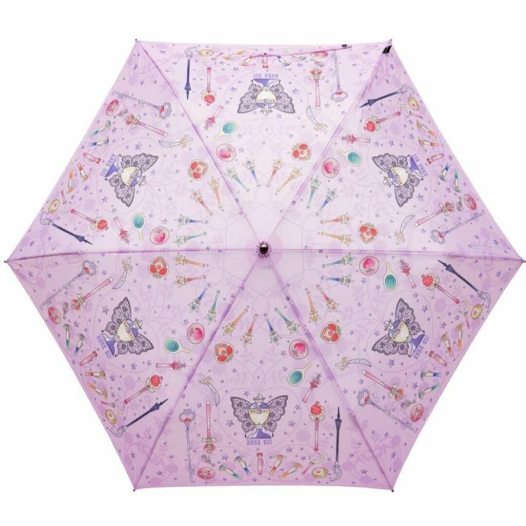 ANNA SUI(アナスイ)の【新品タグ付き】アナスイ セーラームーンコラボ晴雨兼用折り畳み傘 ペールパープル レディースのファッション小物(傘)の商品写真