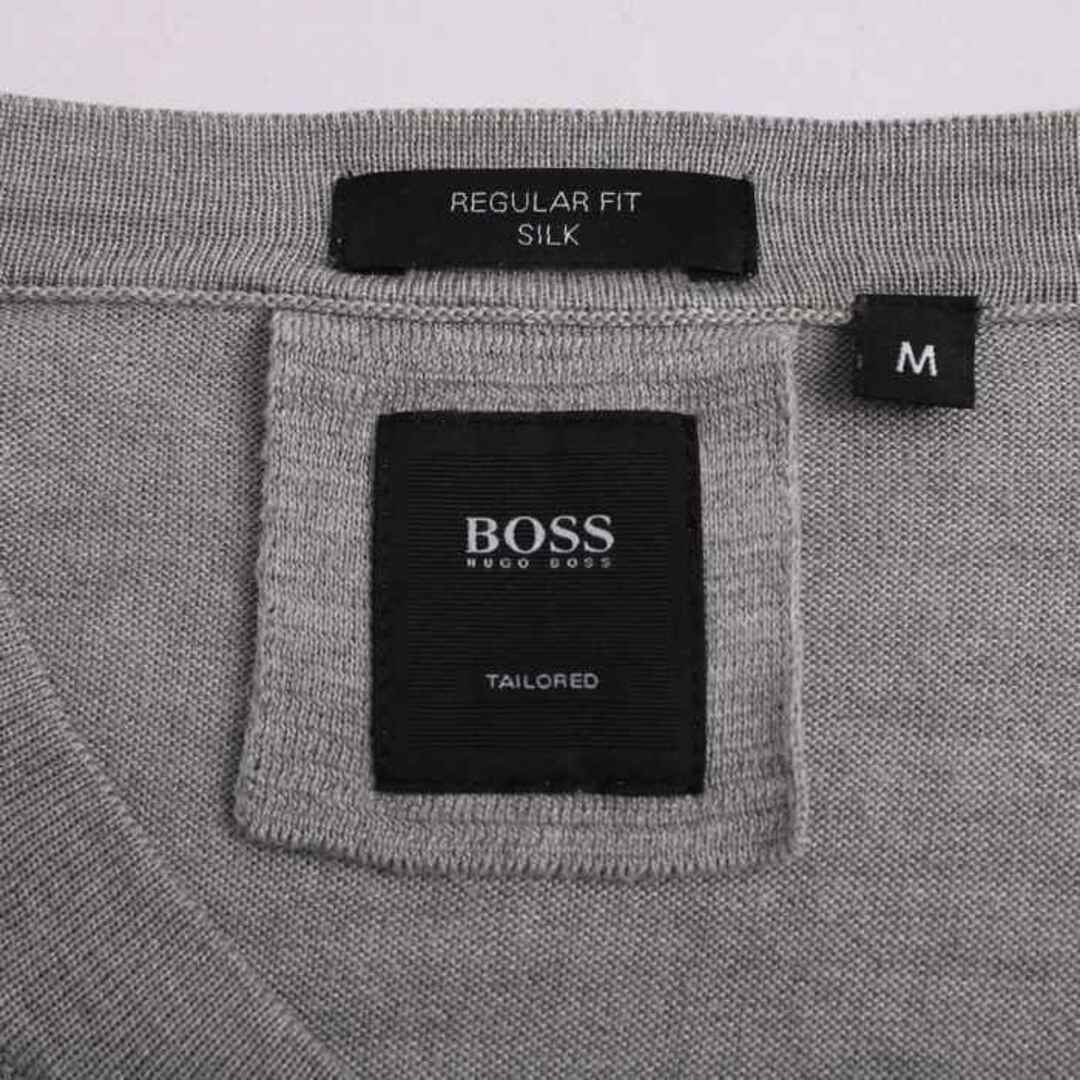 HUGO BOSS(ヒューゴボス)のヒューゴボス ニット セーター 長袖 シルク100% トップス メンズ Mサイズ グレー HUGO BOSS メンズのトップス(ニット/セーター)の商品写真