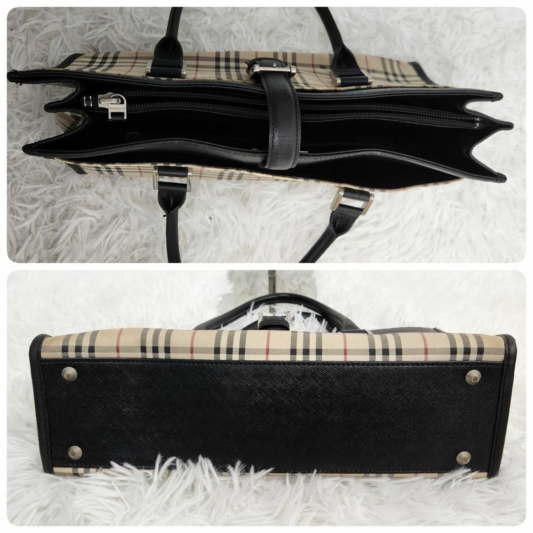 BURBERRY(バーバリー)のBURBERRY ハンドバッグ ノバチェック柄 レザー キャンバス ベージュ レディースのバッグ(ハンドバッグ)の商品写真