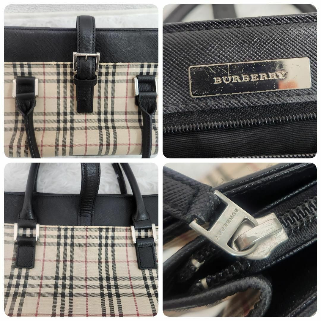 BURBERRY(バーバリー)のBURBERRY ハンドバッグ ノバチェック柄 レザー キャンバス ベージュ レディースのバッグ(ハンドバッグ)の商品写真