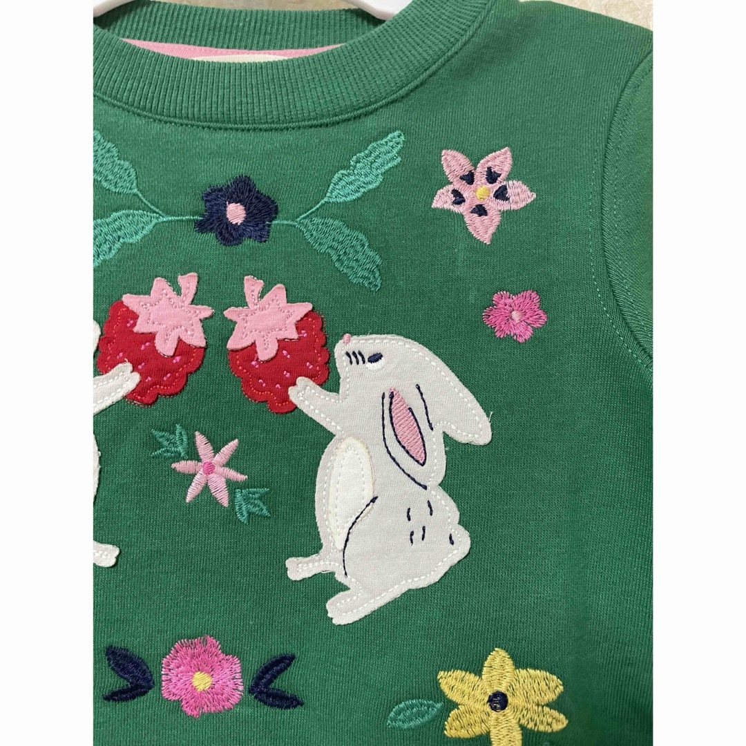 Boden(ボーデン)のアップリケスウェットワンピース　3-4y キッズ/ベビー/マタニティのキッズ服女の子用(90cm~)(ワンピース)の商品写真