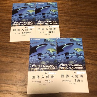 名古屋港水族館　大人2枚　小中学生2枚　チケット(水族館)