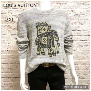 ルイヴィトン(LOUIS VUITTON)の【未使用2XL】LOUIS VUITTONエレファントプリントコットンセーター(ニット/セーター)