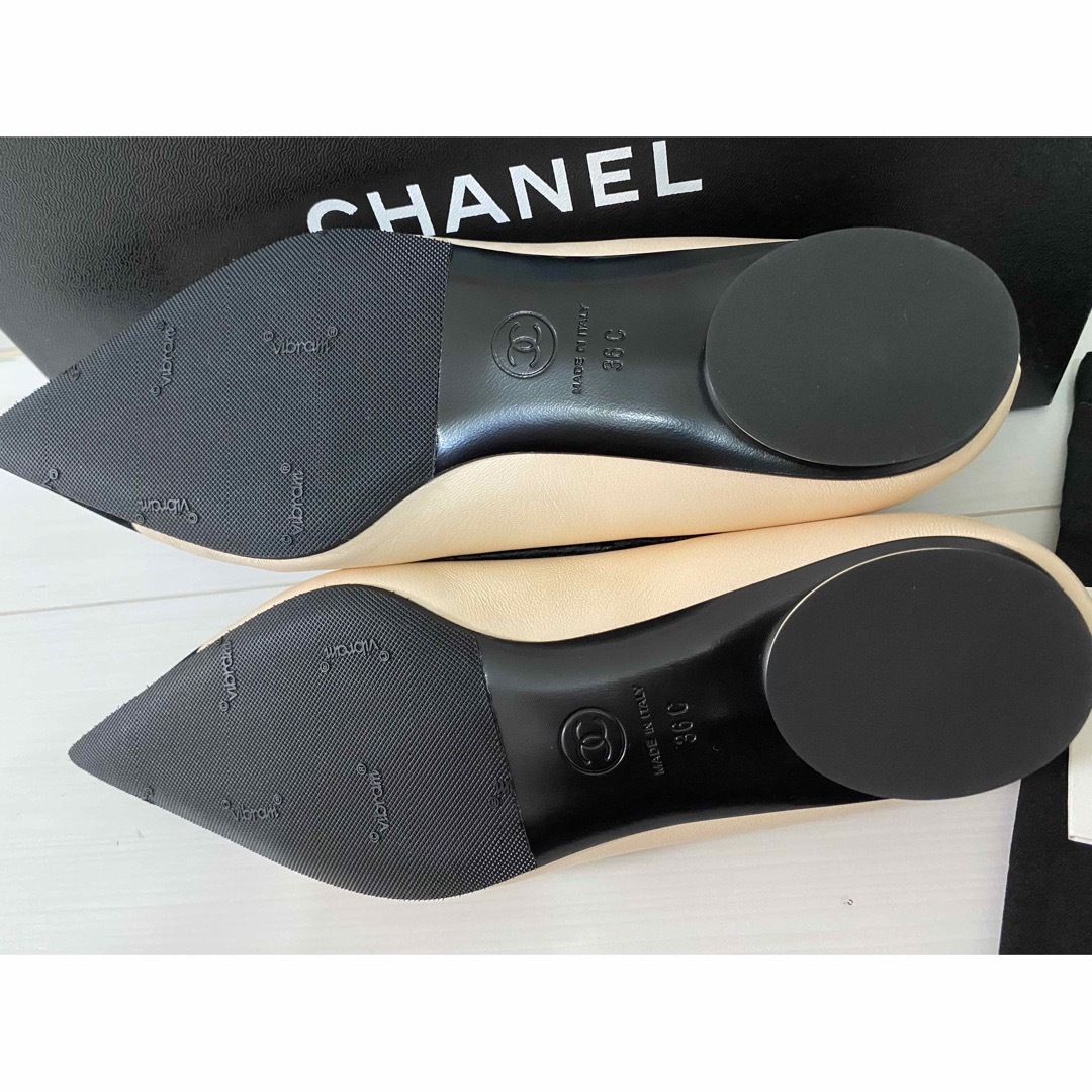 CHANEL(シャネル)のCHANEL シャネル メリージェーン　未着用　36  フラット　ベージュ レディースの靴/シューズ(バレエシューズ)の商品写真