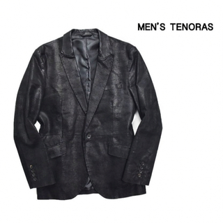 メンズティノラス(MEN'S TENORAS)の【美品】MEN'S TENORAS レザー テーラード ジャケット 黒 M(レザージャケット)